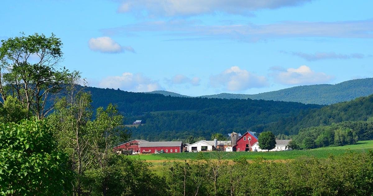 A farm landscape in Vermont